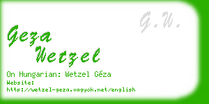 geza wetzel business card