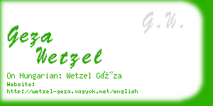 geza wetzel business card